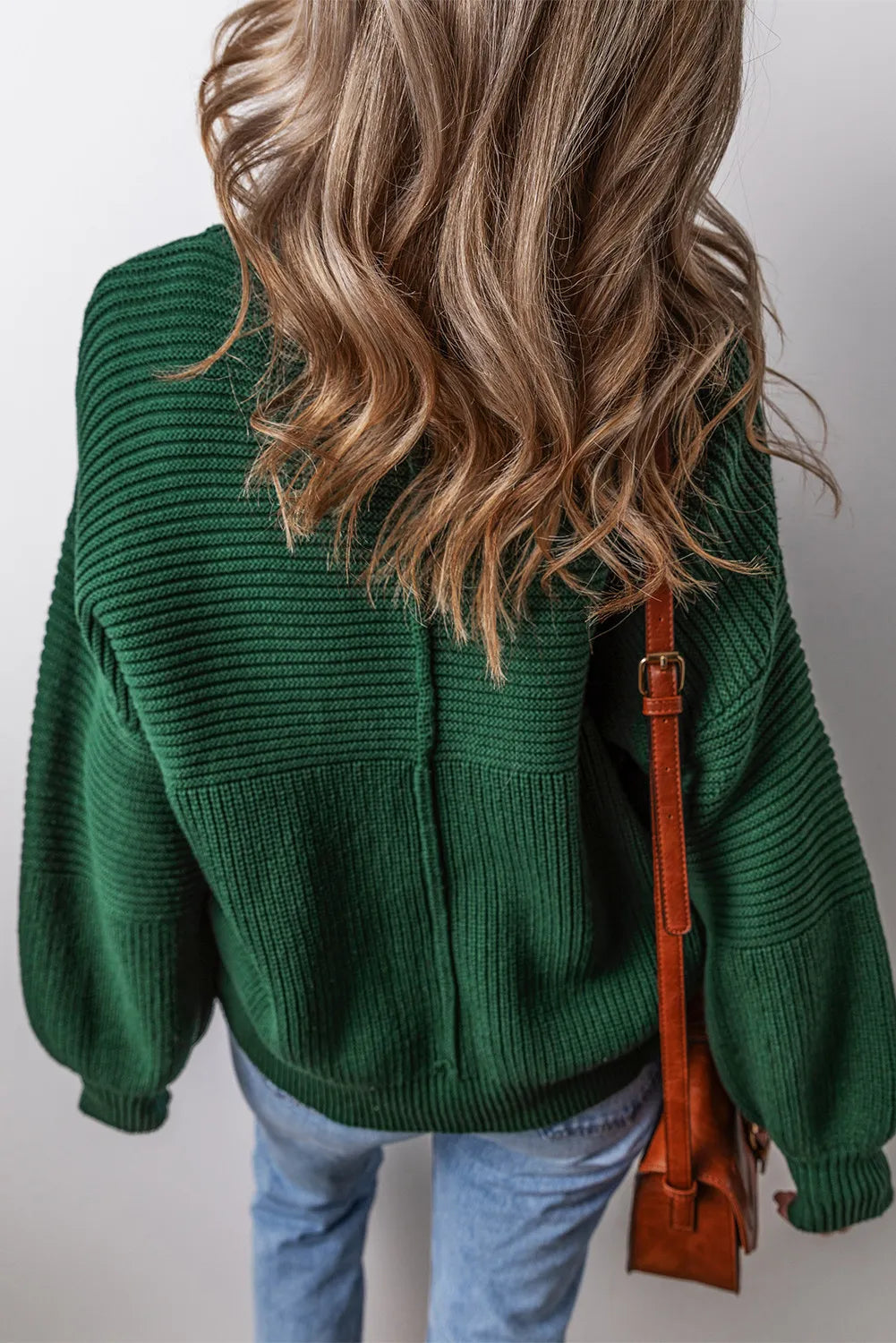 Round Neck Dropped Shoulder Sweater