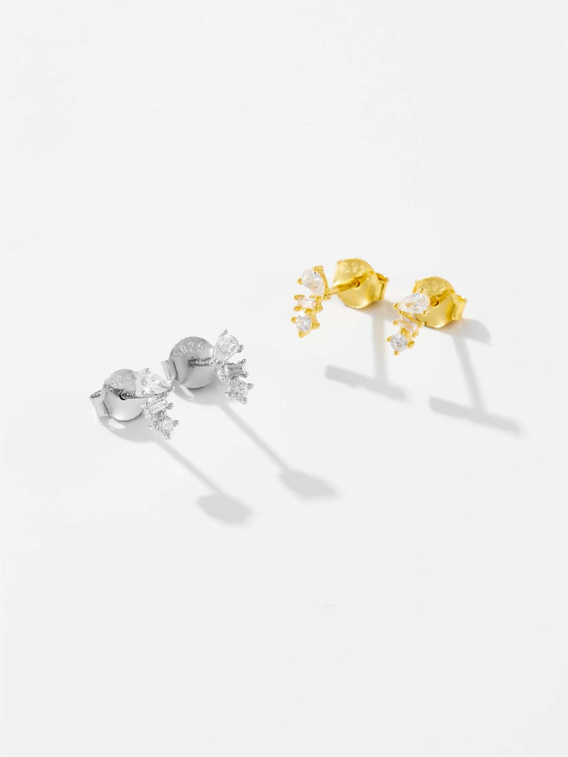 925 Sterling Silver Inlaid Zircon Stud Earrings